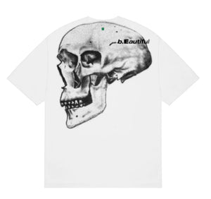 b.Eautiful x Shiga Skull T-SHIRT｜WHITE