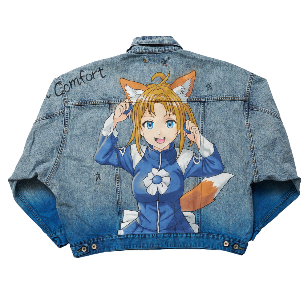 ANIME HAND-PAINTING DENIM JACKET｜ BLUE