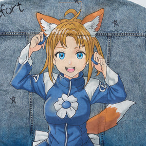 ANIME HAND-PAINTING DENIM JACKET｜ BLUE