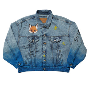 ANIME HAND-PAINTING DENIM JACKET｜ BLUE