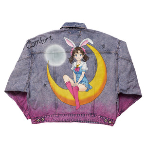 ANIME HAND-PAINTING DENIM JACKET｜ PINK