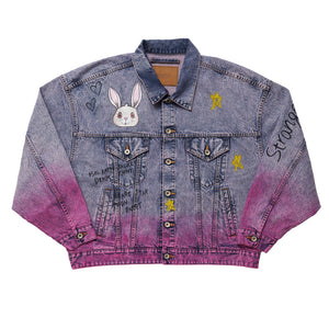 ANIME HAND-PAINTING DENIM JACKET｜ PINK