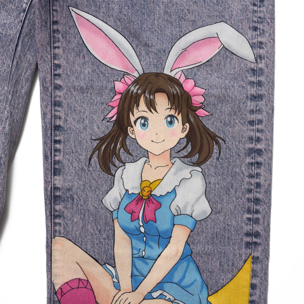 ANIME HAND-PAINTING DENIM PANTS｜PINK