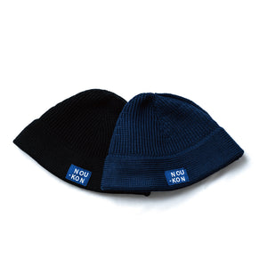 NOU-KON  STRIPE KNIT HAT｜NAVY / ORANGE