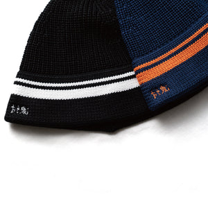 NOU-KON  STRIPE KNIT HAT｜NAVY / ORANGE