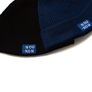 NOU-KON  STRIPE KNIT HAT｜NAVY / ORANGE