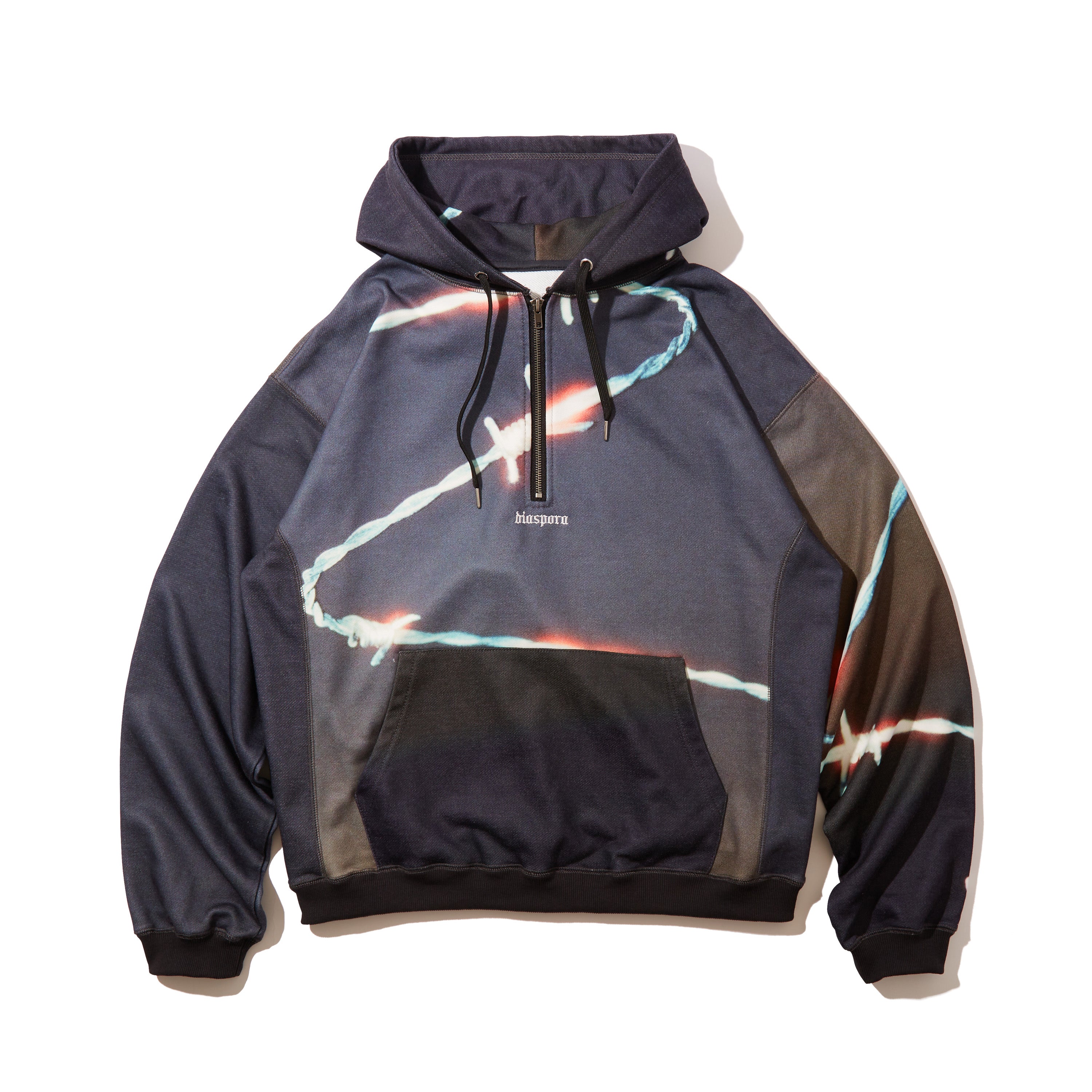 BARB QUARTER ZIP HOODED SWEATSHIRT｜MULTI