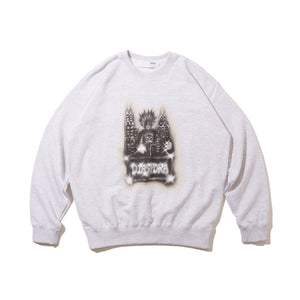 SPIKY BOY CREWNECK SWEATSHIRT｜ASH