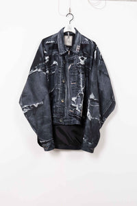 T.A.T.A TROMPE-L'OEIL DENIM JACKET｜BLACK