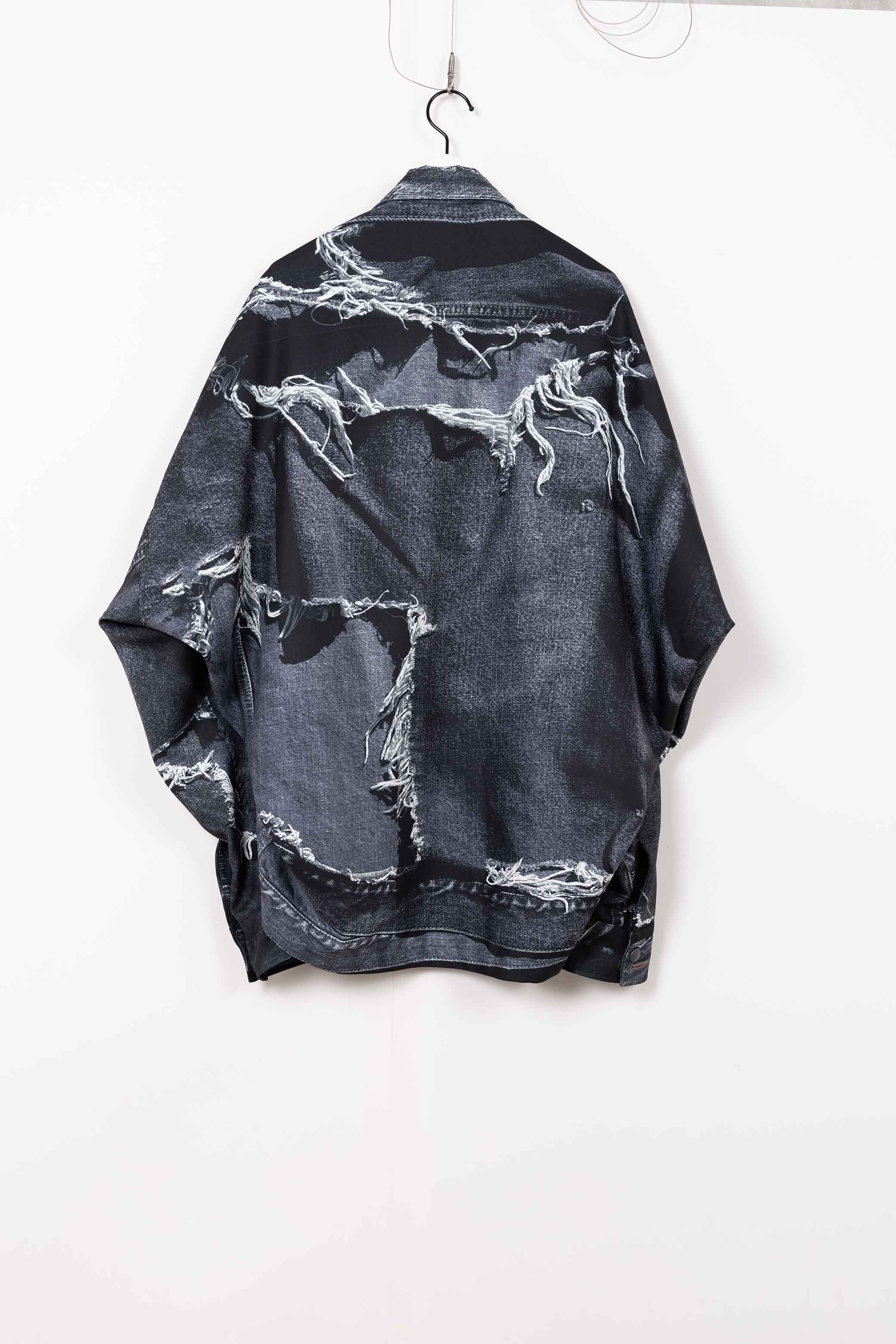 T.A.T.A TROMPE-L'OEIL DENIM JACKET｜BLACK