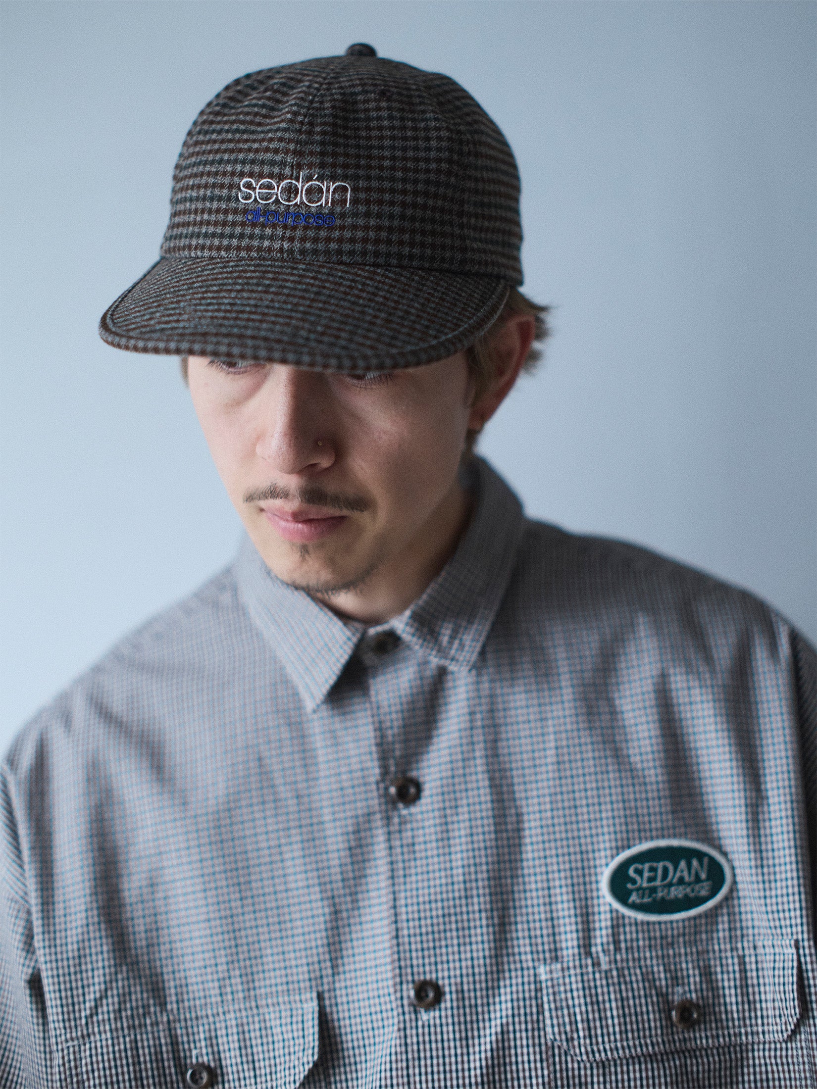 CLASSIC LOGO TECH WOOL CAP｜GREY PLAID