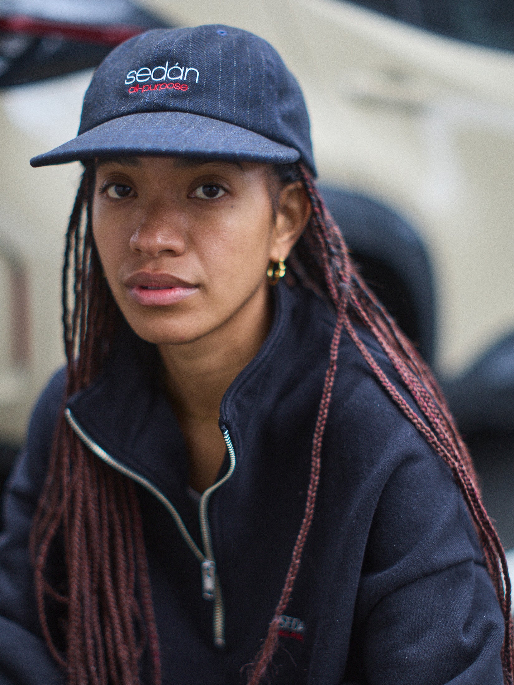 CLASSIC LOGO TECH WOOL CAP｜NAVY STRIPE