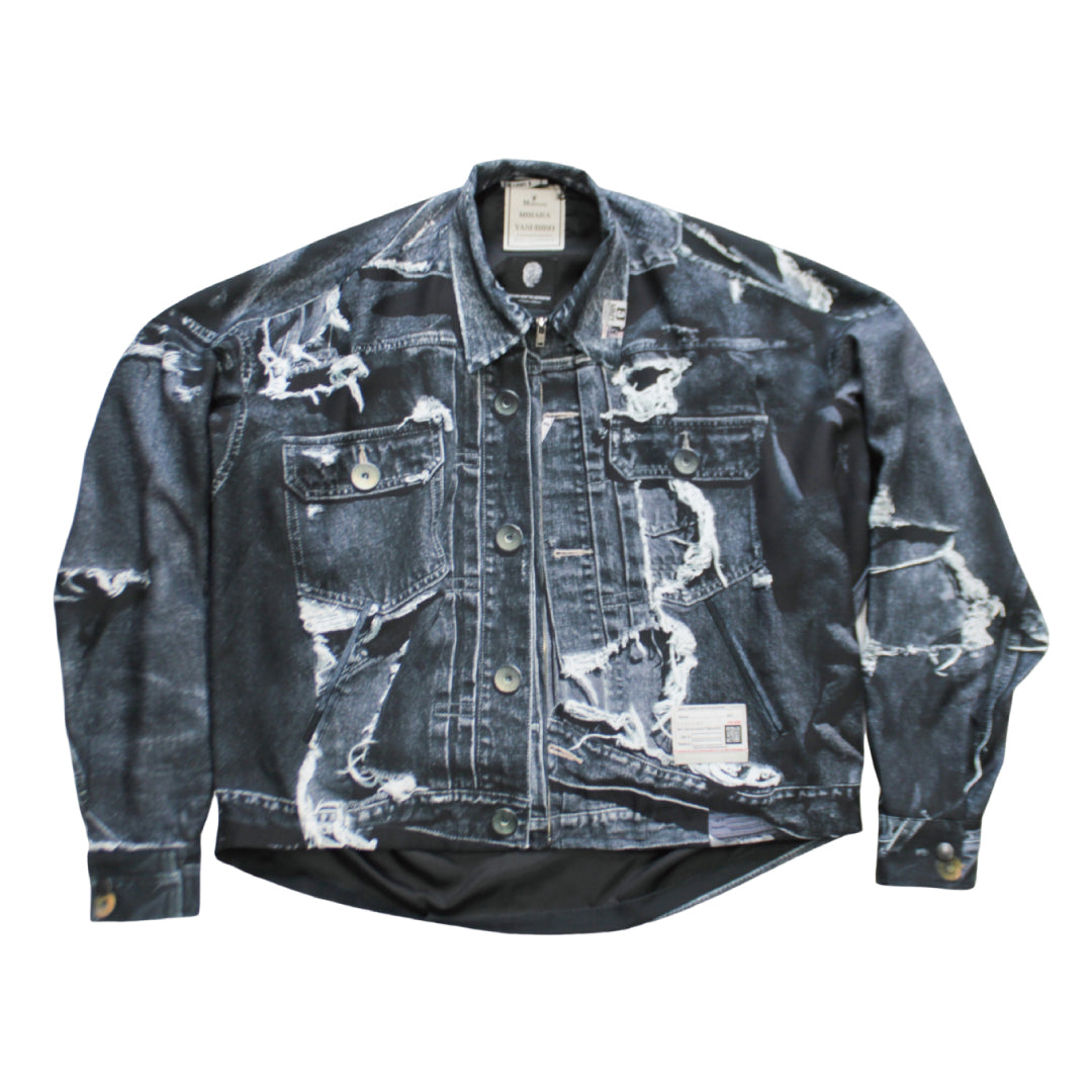 T.A.T.A TROMPE-L'OEIL DENIM JACKET｜BLACK