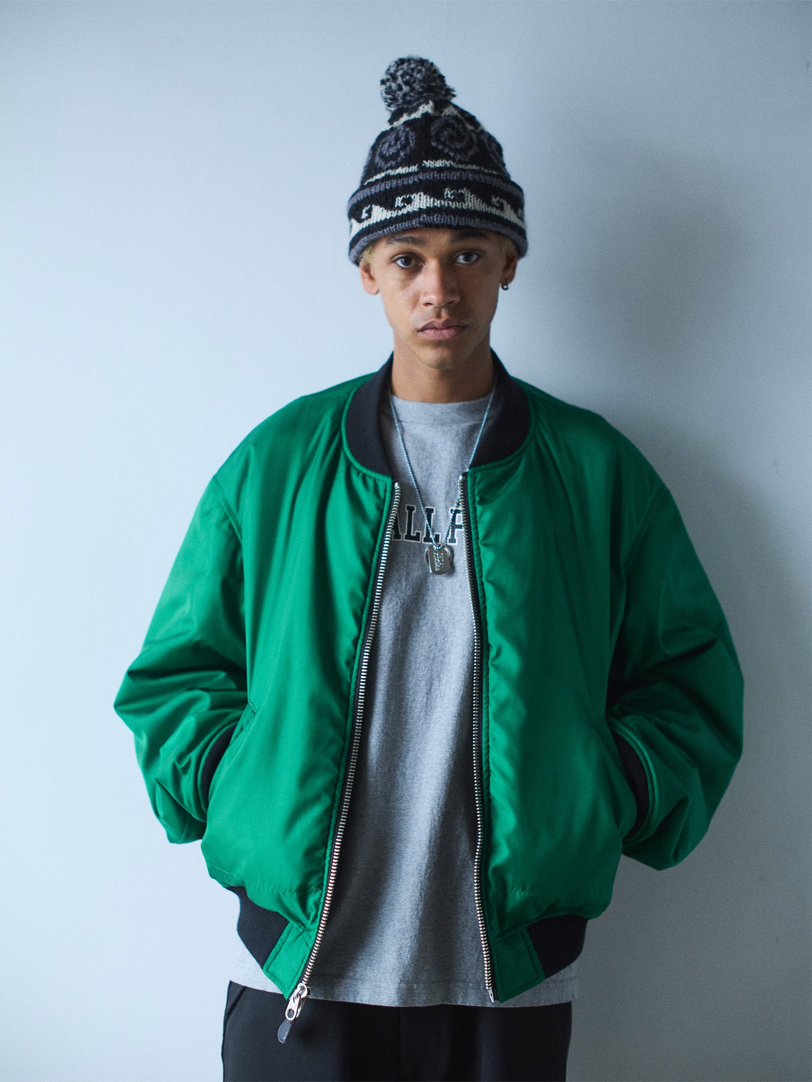 REVERSIBLE CORDURA FLIGHT JACKET｜BLACK x GREEN