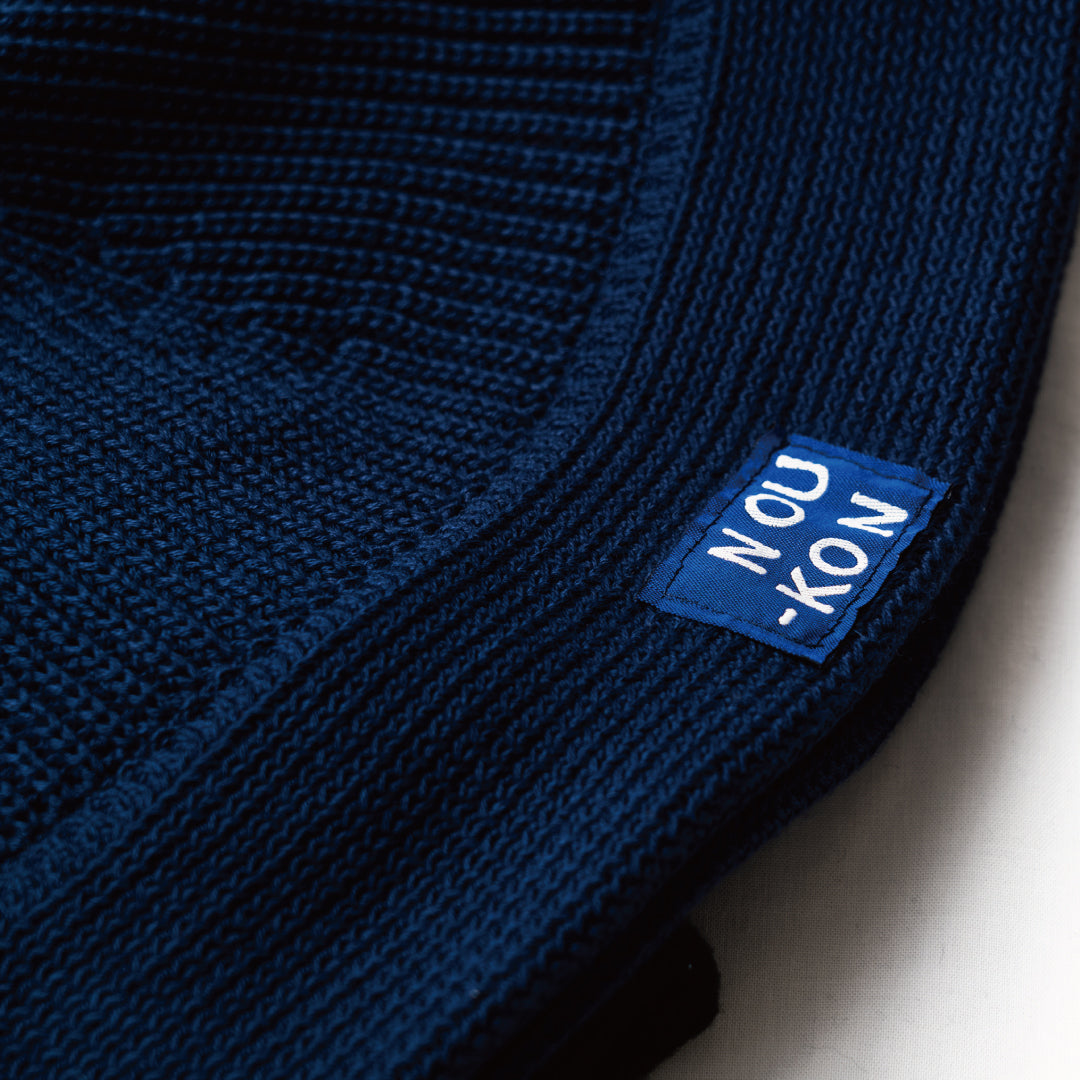 NOU-KON  STRIPE KNIT HAT｜NAVY / ORANGE