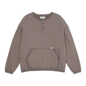 HALF ZIP SWEAT CREW   ｜GREY