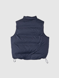 REVERSIBLE DOWN VEST｜STONE x NAVY